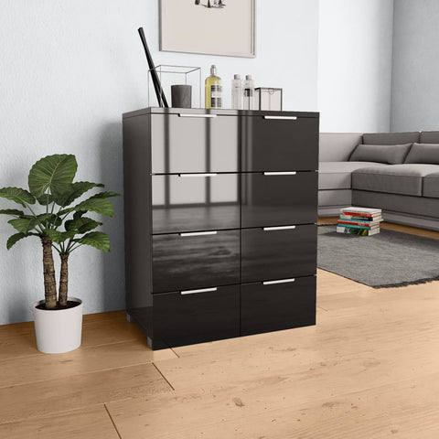 vidaXL Sideboard Hochglanz-Schwarz 60x35x80 cm Holzwerkstoff