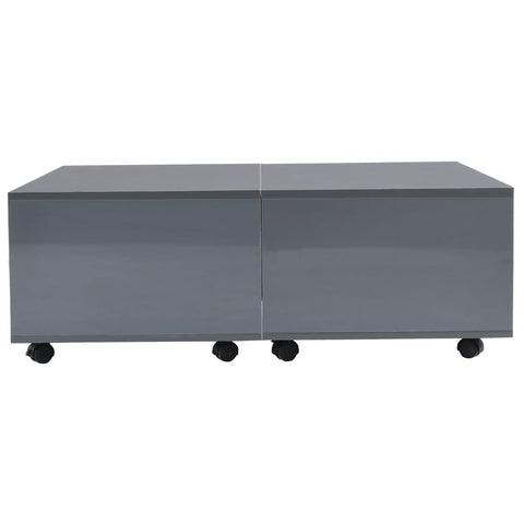 vidaXL Couchtisch Hochglanz-Grau 100x100x35 cm