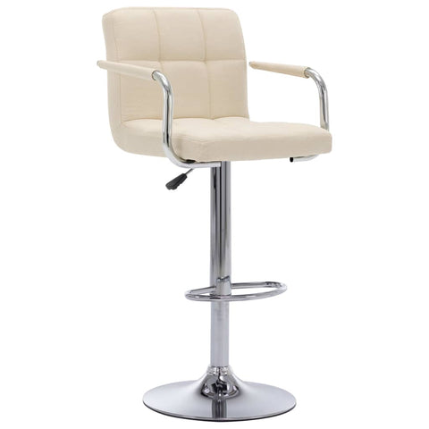 vidaXL Barhocker 2 Stk. Creme Stoff