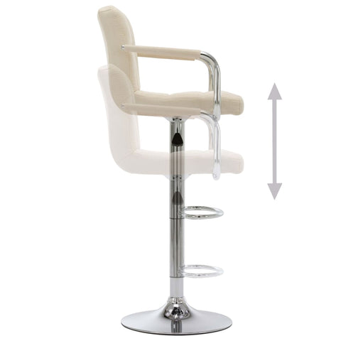 vidaXL Barhocker 2 Stk. Creme Stoff