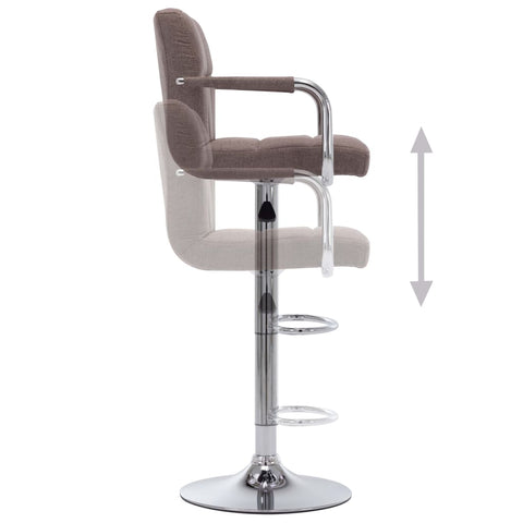 vidaXL Barhocker 2 Stk. Taupe Stoff