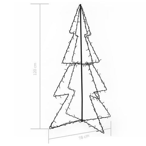 vidaXL Weihnachtsbaum in Kegelform 160 LEDs Indoor & Outdoor 78x120 cm