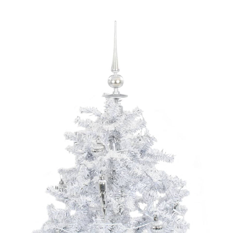 Schneiender Weihnachtsbaum mit Schirmfuß Weiß 140 cm