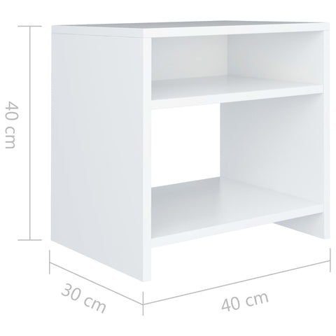 vidaXL Nachttische 2 Stk. Weiß 40x30x40 cm Holzwerkstoff