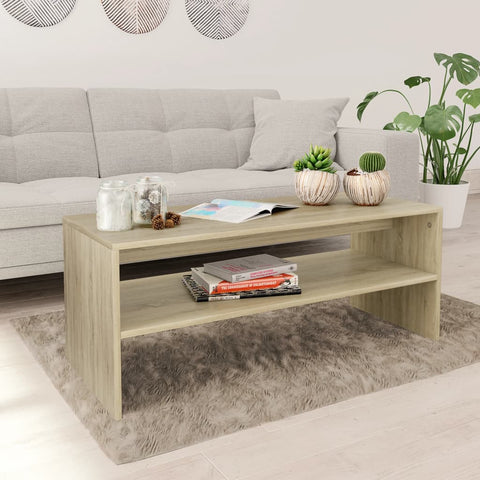 vidaXL Couchtisch Sonoma-Eiche 100x40x40 cm Holzwerkstoff