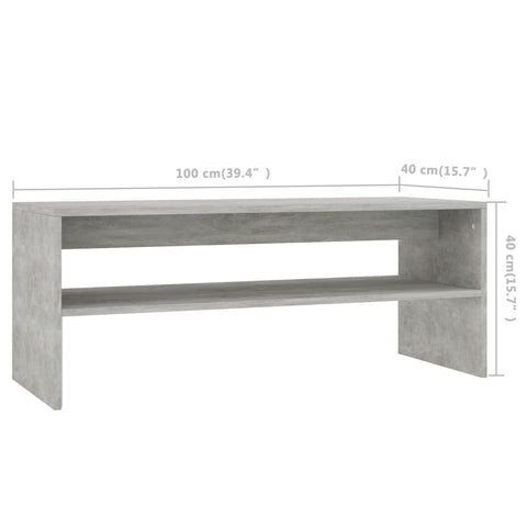 vidaXL Couchtisch Betongrau 100x40x40 cm Holzwerkstoff