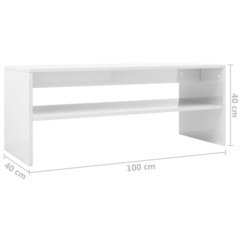 vidaXL Couchtisch Hochglanz-Weiß 100x40x40 cm Holzwerkstoff