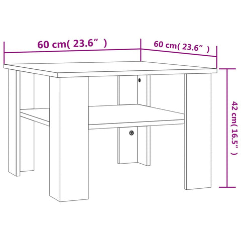 vidaXL Couchtisch Betongrau 60x60x42 cm Holzwerkstoff