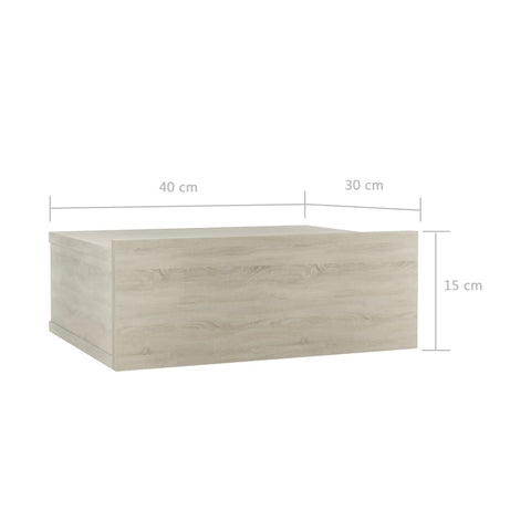 vidaXL Hängender Nachttisch Sonoma-Eiche 40x30x15 cm Holzwerkstoff