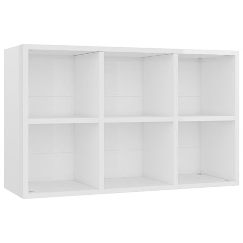 Bücherregal/Sideboard Hochglanz-Weiß 66x30x98 cm Holzwerkstoff