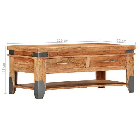 vidaXL Couchtisch 110x52x45 cm Massivholz Akazie