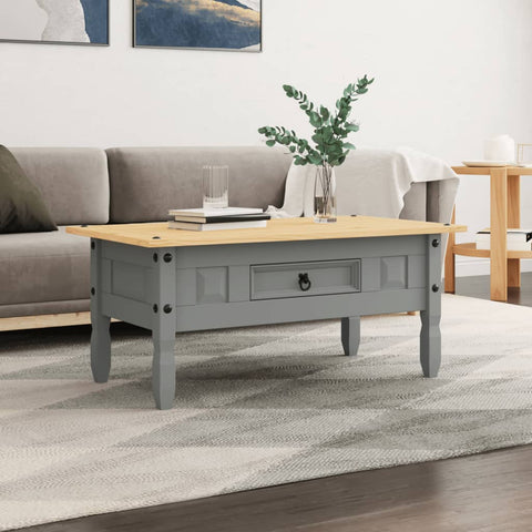 vidaXL Couchtisch Mexiko-Stil Kiefernholz Grau 100x55x45 cm