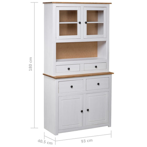 vidaXL Highboard Weiß 93x40,5x180 cm Kiefernholz Panama