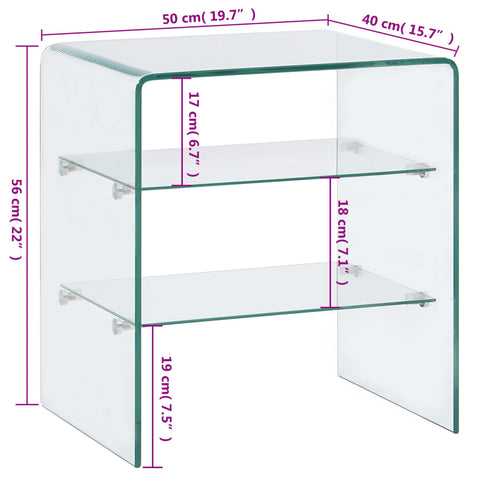 vidaXL Couchtisch 50x40x56 cm Hartglas