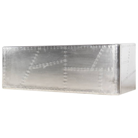 vidaXL Schreibtisch Flugzeugflügel-Optik Silbern 112x50x76 cm Metall