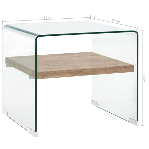 vidaXL Couchtisch Transparent 50×50×45 cm Hartglas