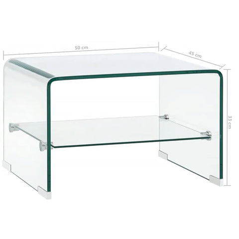 vidaXL Couchtisch Transparent 50×45×33 cm Hartglas