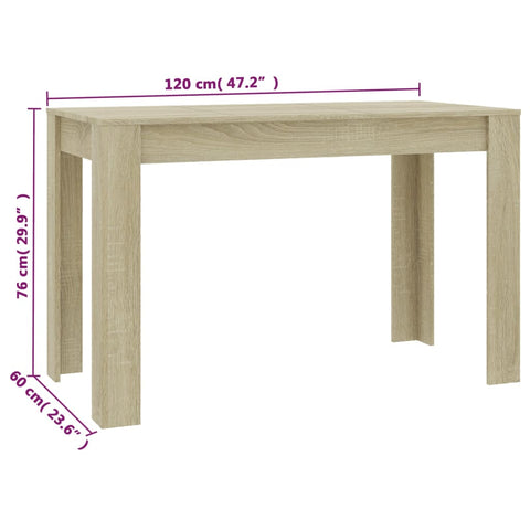 Esstisch Sonoma-Eiche 120x60x76 cm Holzwerkstoff