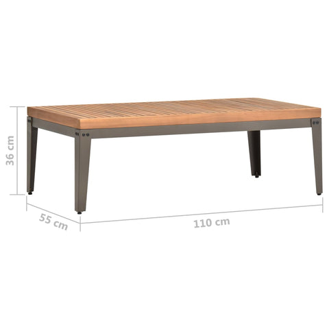 vidaXL Garten-Couchtisch 110x55x36 cm Massivholz Akazie