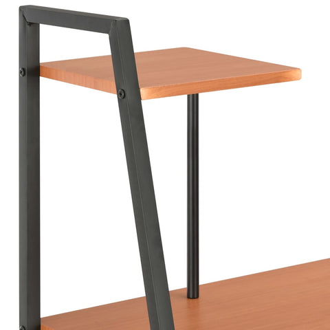 vidaXL Schreibtisch mit Regaleinheit Schwarz und Eiche 102×50×117 cm