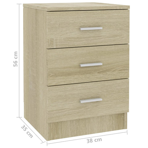 vidaXL Nachttisch Sonoma Eiche 38x35x56 cm Holzwerkstoff