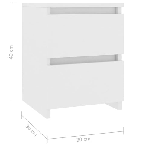 vidaXL Nachttisch Weiß 30x30x40 cm Holzwerkstoff