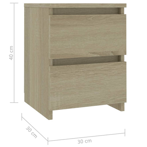 vidaXL Nachttische 2 Stk. Sonoma-Eiche 30x30x40 cm Holzwerkstoff