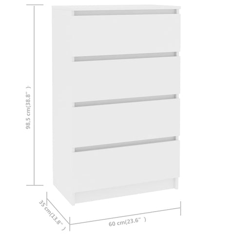 vidaXL Sideboard Weiß 60x35x98,5 cm Holzwerkstoff