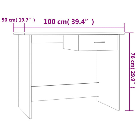 vidaXL Schreibtisch Sonoma-Eiche 100x50x76 cm Holzwerkstoff