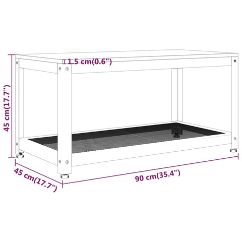 vidaXL Couchtisch Hellbraun und Schwarz 90x45x45 cm MDF und Eisen