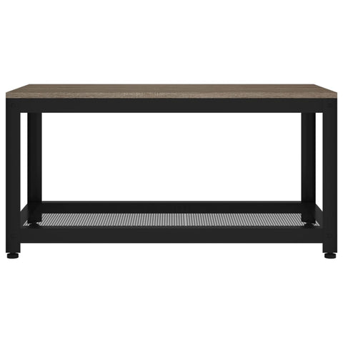 vidaXL Couchtisch Grau und Schwarz 90x45x45 cm MDF und Eisen