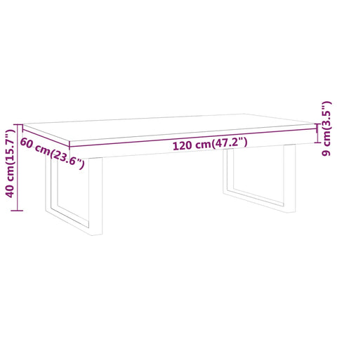 vidaXL Couchtisch Hellbraun und Schwarz 120x60x40 cm MDF und Eisen