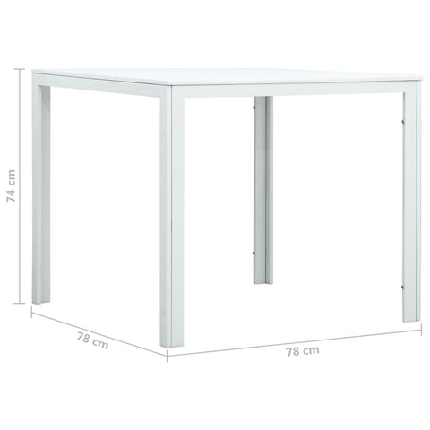 vidaXL Couchtisch Weiß 78x78x74 cm HDPE Holzoptik