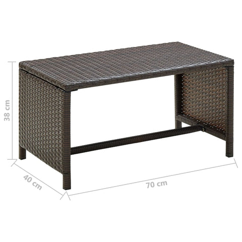 vidaXL Couchtisch Braun 70x40x38 cm Poly Rattan