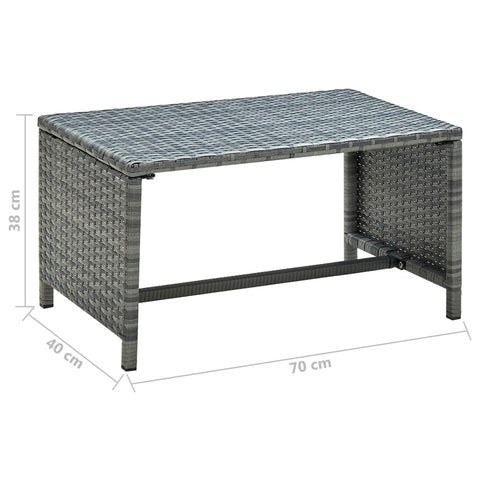 vidaXL Couchtisch Anthrazit 70x40x38 cm Poly Rattan