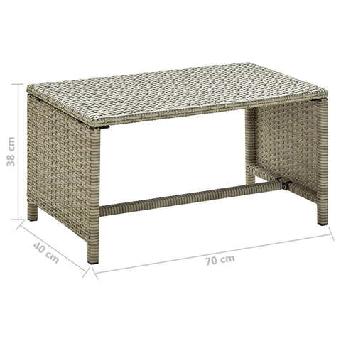 vidaXL Couchtisch Beige 70x40x38 cm Poly Rattan