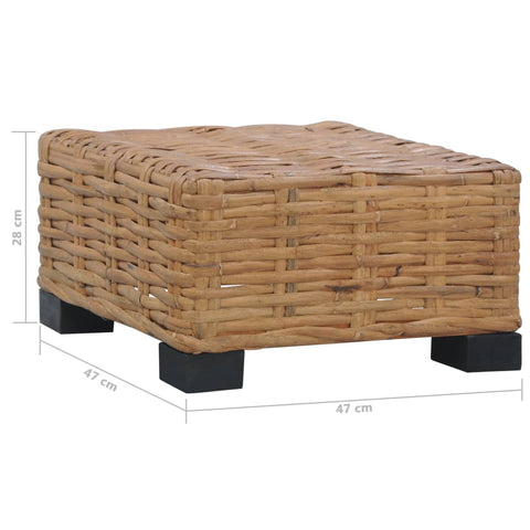 vidaXL Couchtisch 47x47x28 cm Rattan Natur