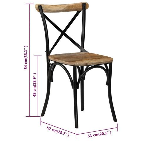 Esszimmerstühle 6 Stk. Schwarz Mango-Massivholz