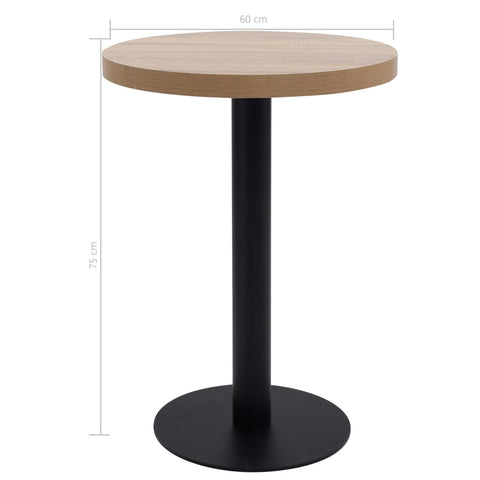 vidaXL Bistrotisch Hellbraun 60 cm MDF