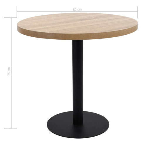 vidaXL Bistrotisch Hellbraun 80 cm MDF