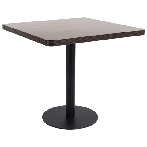 vidaXL Bistrotisch Dunkelbraun 80x80 cm MDF