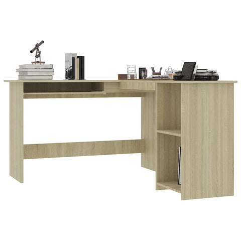 vidaXL Eckschreibtisch L-Form Sonoma-Eiche 120x140x75 cm Holzwerkstoff