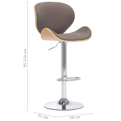 vidaXL Barhocker Taupe Stoff