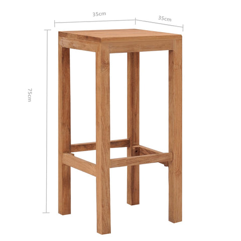 vidaXL Barhocker 2 Stk. Massivholz Teak