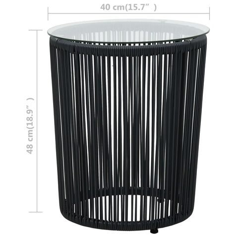 3-tlg. Bistro-Set mit Kissen PE-Rattan Schwarz