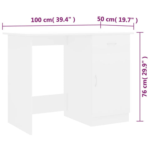 vidaXL Schreibtisch Weiß 100×50×76 cm Holzwerkstoff