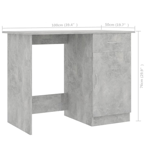 vidaXL Schreibtisch Betongrau 100x50x76 cm Holzwerkstoff