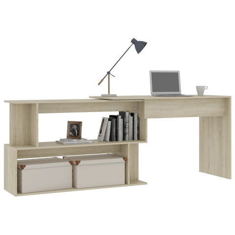 vidaXL Eckschreibtisch Sonoma-Eiche 200x50x76 cm Holzwerkstoff