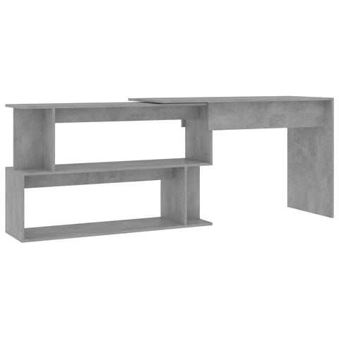 vidaXL Eckschreibtisch Betongrau 200x50x76 cm Holzwerkstoff