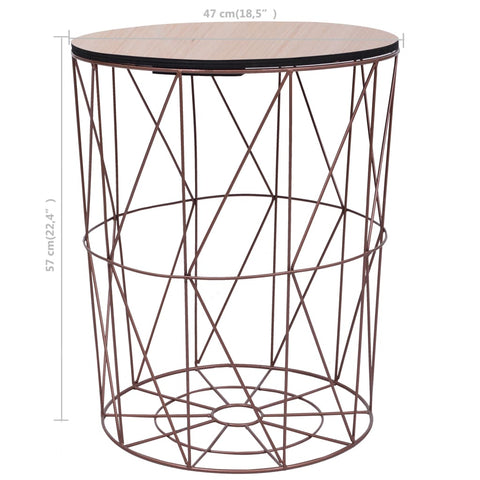 vidaXL Couchtisch Kupfer Ø 47 cm